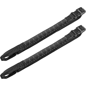 Ayaport Motorcycle Luggage Straps Adjustable Pack Stretch Straps 18"-60" Black/Reflective for Securing Loads to Motorcycles/B