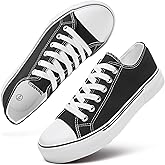 hash bubbie White Sneakers for Women Low Top Canvas Shoes Womens Canvas Sneakers Women's Fashion Sneakers Slip on Casual Tennis Shoes