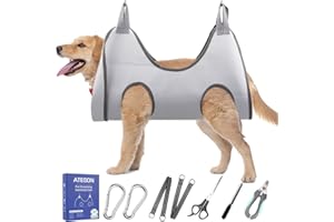 ATESON Pet Grooming Hammock Harness for Large Giant Dogs Nail Trimming XXL, Dog Sling for Cutting Nails, Dog Hanging Holder Hanger with Nail Clippers, Nail File, Scissors