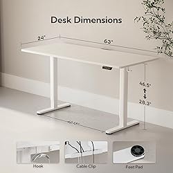 Claiks Electric Standing Desk, Adjustable Height