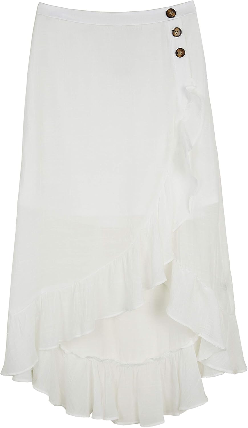 Amy Byer Girls' Ruffle Front Maxi Skirt: Clothing