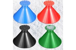 Hicarer 4 Pack Magical Ice Scraper Round Snow Scraper Funnel Car Snow Removal Shovel Tool Cone Magic Car Ice Scraper Winter Car Accessories for Car Windshield Window Vehicle Truck Automotive