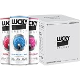 Lucky Energy Drink Slush Variety, Zero Calories, 200mg Caffeine, 9 Pack | Zero Calorie, Zero Sugar Energy Drink with 200 mg Caffeine, Maca Root, Ginseng, Taurine and Beta-Alanine, 12 oz Cans