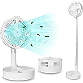 eClub Deals Desk Fan with Adjustable Height and Long-Lasting Battery, Rechargeable,Easy Operation, Night Light, Humidifier, 3