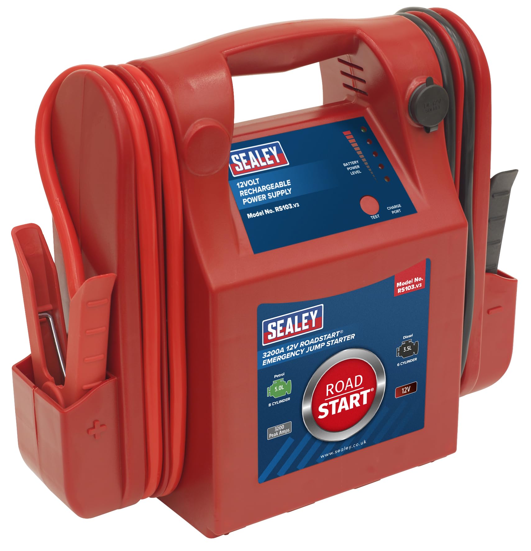 Sealey Rs103 Roadstart Emergency Power Pack 12V 3200 Peak Amps