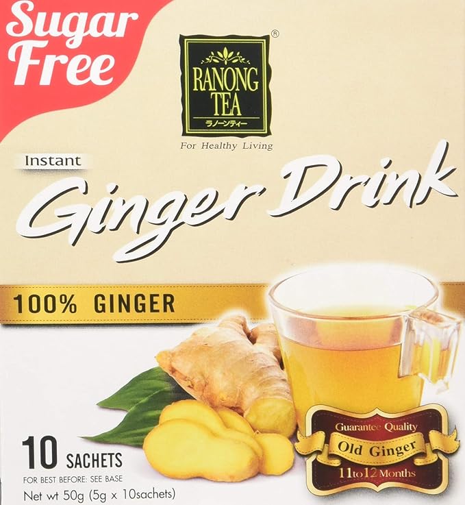 Ranong Tea Sugar Free 100 Ginger Drink 10 Sachets 50 g Amazon.co.uk