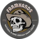 Farmhands Natural &amp; Non-Greasy Hand Cream for Dry, Cracked Hands - No Added Fragrance, Fast-Absorbing for Working Hands - Repairing Skincare - Aloe - Non GMO - 2oz Tin