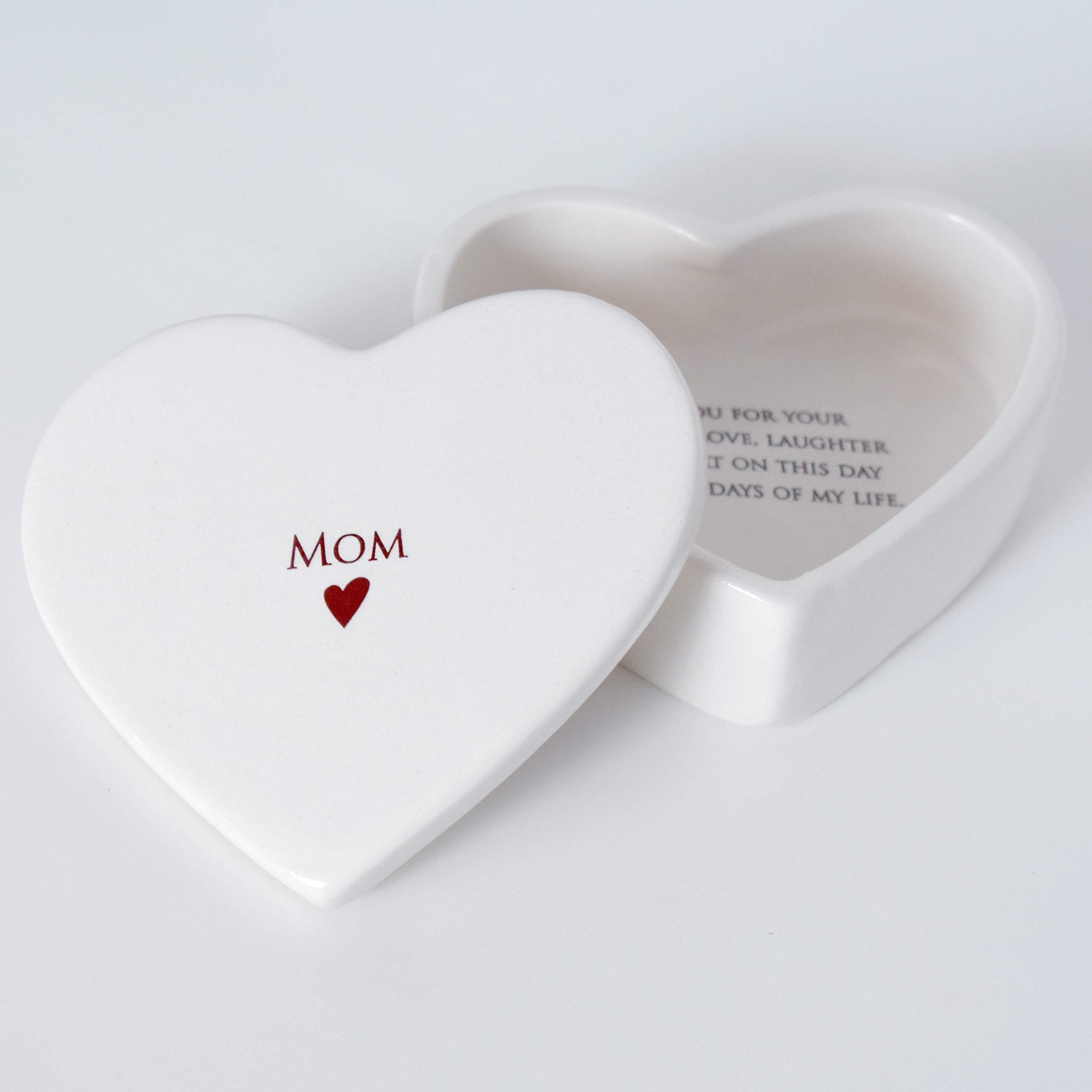 Handmade Ceramic Jewelry Box, Mother of the Bride or Groom Wedding Gift, Heart Shaped Keepsake Box, Mother's Day or Wedding Gift for Mom