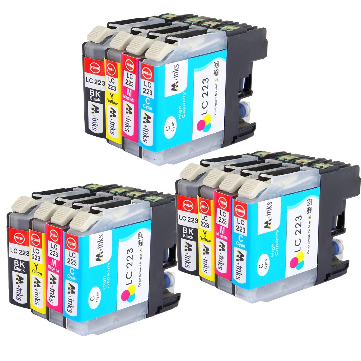 ECSC Compatible Ink Cartridge Replacement for Brother DCP-J4120DW J562DW MFC-J4420DW J4620DW J4625DW J480DW J5320DW J5620DW J5625DW J5720DW J680DW J880DW LC223 (B, C, M, Y, 12-Pack)