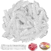 WSSROGY 100 Pcs Plastic Bowl Covers Wrap Bread Proofing Elastic Plate Covers Outdoor Food Fresh Keeping Bags Shower Cap for Food Sourdough Bread Baking Rising