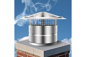 Willgoon 8 Inch Round Chimney Cap, (6/8/10/12) Inch Tapered Top Chimney Cap with Screen, 0.5x0.5 Inch Mesh Screen Stove Pipe Topper, Stovepipe Finial, Galvanized Steel Quality, Silver