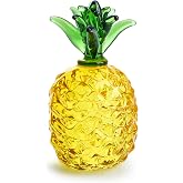 Crystal Pineapple Figurine Hand Blown Glass Fruit Decor For Kitchen Home | Hand-Blown Solid Crystal Glass, Vivid Pineapple Shape With Glossy Polished Surface, 3.1*1.2inch