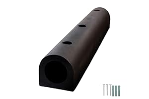 Rubber Wall Protector - Black | High Impact Wall Guard D Type - 36x 6X 6 Inch | 12.25 kg Heavy Duty Rubber Dock Bumper Fender