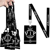 30 Sets PVC VIP Badge lanyards and Plastic Pass Cards,Perfect for Backstage Access,Breakaway Concerts, Parties, Birthdays, ensuring a and Functional Solution for Event Organizers (Sliver)