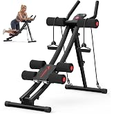 MERACH Ab Machine, Adjustable Dual Track Ab Trainer, Ab Workout Equipment | Ergonomic Arc Track for Better Abs, Foldable Workout Machine for Full Body Workout Home Exercise, Space-Saving Storage