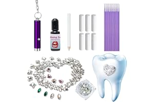 KATIIN Tooth Gems Kit, Shining Tooth Gems, Shining DIY Teeth Gems, Flat Bottom Round Gemstone Style 200PCS HH01