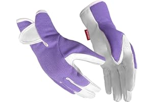 Gardening Gloves for Women - Leather Working Gloves for Womens Work Glove for Yard Gardening Weeding Digging and Pruning