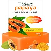 Erbaid Papaya Soap Face &amp; Body Wash &ndash; Skin Brightening Papaya Soap Bar for Dark Spots &ndash; Reduce Acne, Cleanse Scars, &amp; Even Tone &ndash; with Turmeric, Kojic Acid &amp; Essential Oils &ndash; for All Types