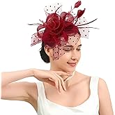 Fascinators Hats for Women Classic Satin Tea Party Headwear Fascinator Hat with Headband and Clip