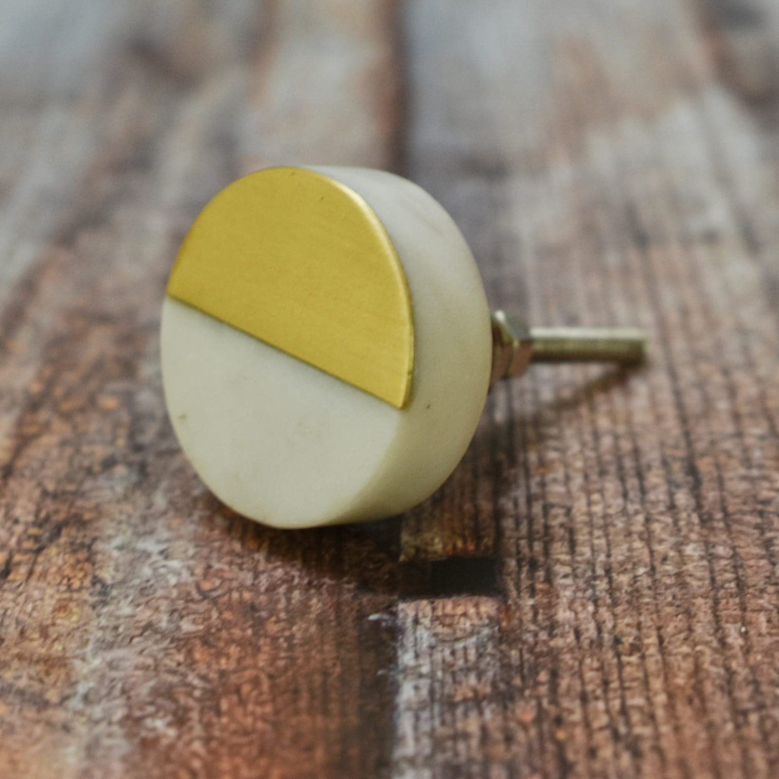 ARTISNO Round Marble Brass Knob, Modern Cabinet Knob, Decorative Hardware, Furniture Hardware, Cabinet Handles, Dresser Pull, Set-6