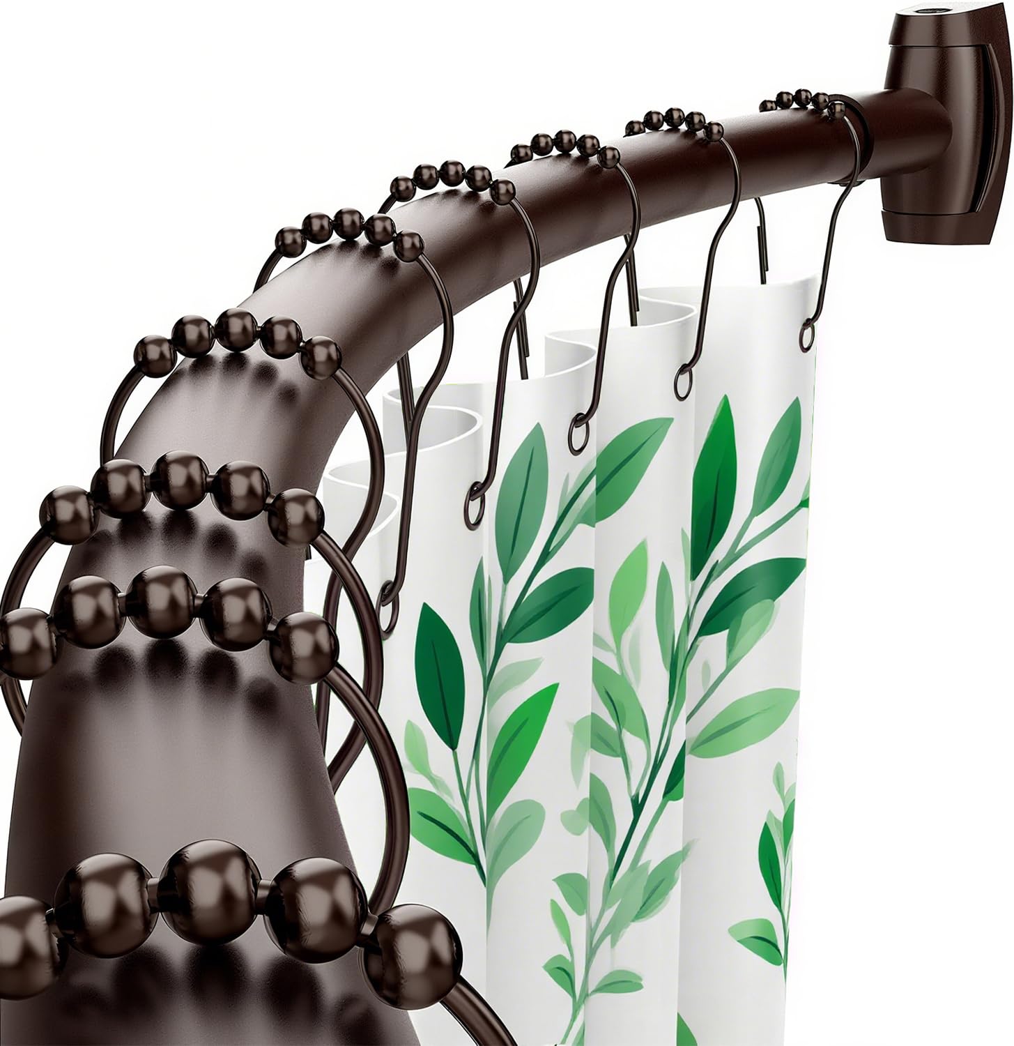 Photo 1 of Bonpally Curved Shower Curtain Rod for Bathroom, 40-72 Inches Adjustable Curved Shower Rod, 0.9MM Aluminum Shower Curtain Rod with Rotating Brackets for Extra Shower Space, Need to Drill, Bronze