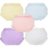 5 Pcs Baby Bloomers Diaper Cover for Toddler Girls Soft Cotton Shorts Toddler Undies