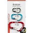 Nite Ize Slidelock Aluminum Locking Carabiner - Keychain Carabiner with Locking Gate - Carabiner Clip for Keys, Camping Accessories, & More - Assorted Sizes, Assorted Colors (3 Pack)