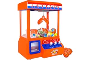 Bundaloo Slam Dunk Claw Machine - Miniature Candy Grabber for Kids with 3 Small Basketballs, 30 Reusable Tokens - Electronic Prize Dispenser Toy with Arcade Music - Party Game for Children