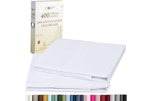 California Design Den Standard Queen Size Pillowcase Set - 400 Thread Count, 100% Cotton Sateen, Set of 2 Pillow Covers, Brea