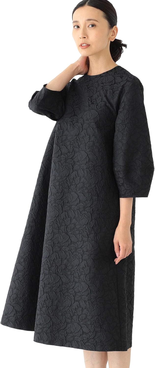 Amazon Co Jp Demi Luxe Beams Demi Lux Beams Women S Jacquard Dress 21fo A Line Blk Clothing Accessories
