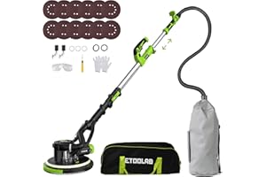 Drywall Sander - ETOOLAB Electric Drywall Sander 1000-2100RPM with Auto Dust Collection 360° Swivel Head, Powerful Wall Sande