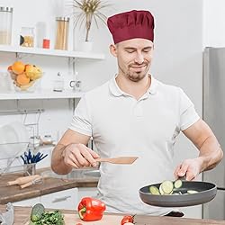 TIESOME 2PCS Chef Hat Adjustable Elastic Baker