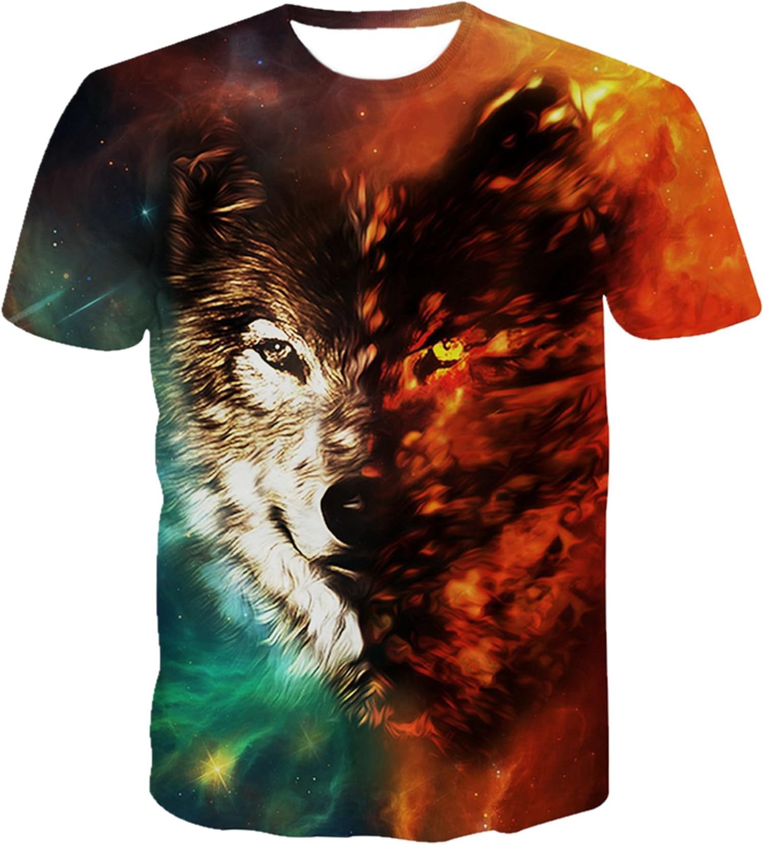 Hatton Men's 3D Print Wild Wolf T-shirt XS Black