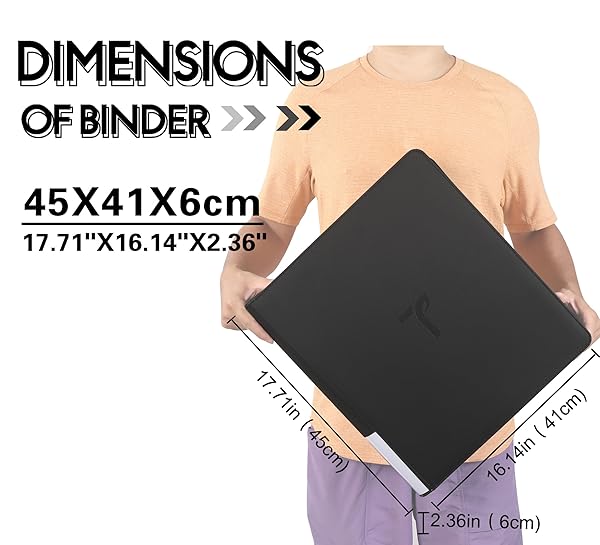 PREMIUM TRADING CARD BINDER,20 POCKET, HOLDS UP TO 2000 CARDS WITH RINGLESS 50 DOUBLE-SIDED SLEEVES, LABEL DESIGN WITH A PEN, SIDE LOADING CARD COLLECTION ALBUM FOLDER WITH ZIPPER FOR TCG,SPORTS CARDS