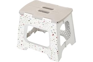 Vigar Compact Step Stool Foldable, Step Stools for Adults, 12-1/2-inch, Lightweight Stool, 330 lb Capacity, Non-Slip Folding Step Stool, Terrazzo Body