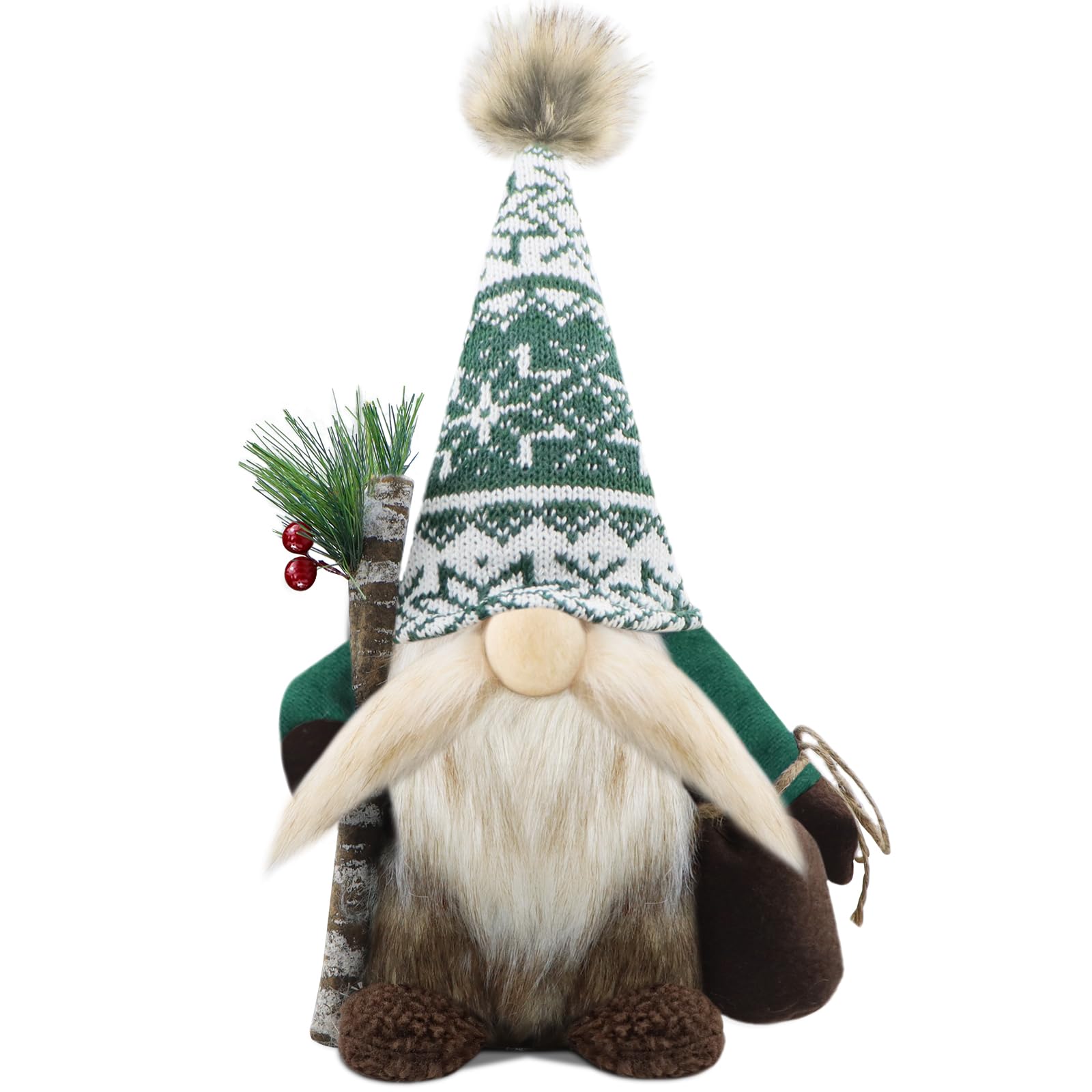 Gehydy Christmas Gonk Decorations Handmade Branch Gnome Plush Stuffed Xmas Decor for Home Kitchen Farmhouse - Cyan