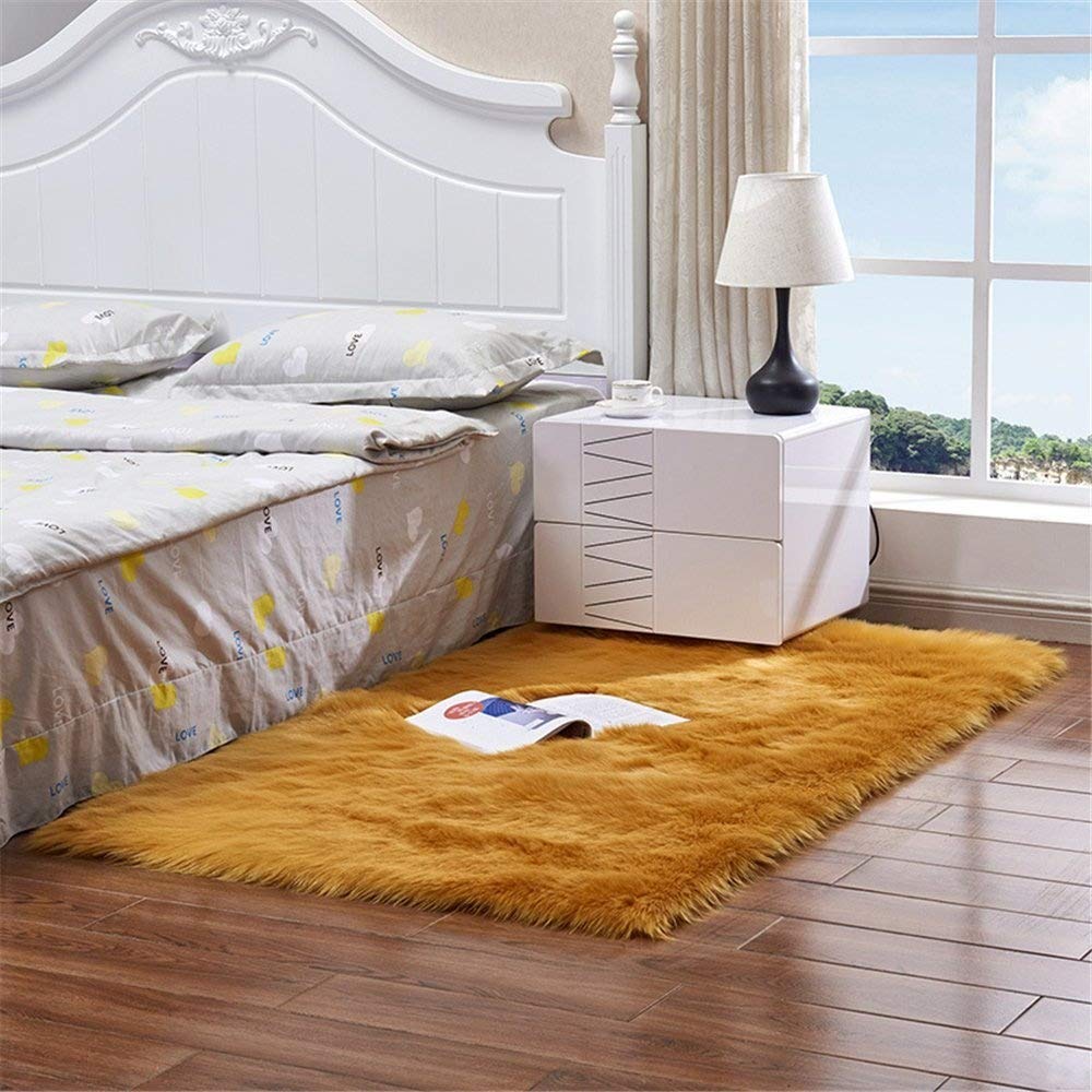 Best yellow shaggy living room rug