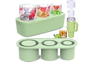 MOKASI Ice Cube Tray for Stanely Cup: Tumbler Ice Mold Compatible with 40oz Simple Modern Cups - Easy Fill and Release Silicone Ice Maker with Lid and Bin Chilling Cocktail Coffee Whiskey Drinks