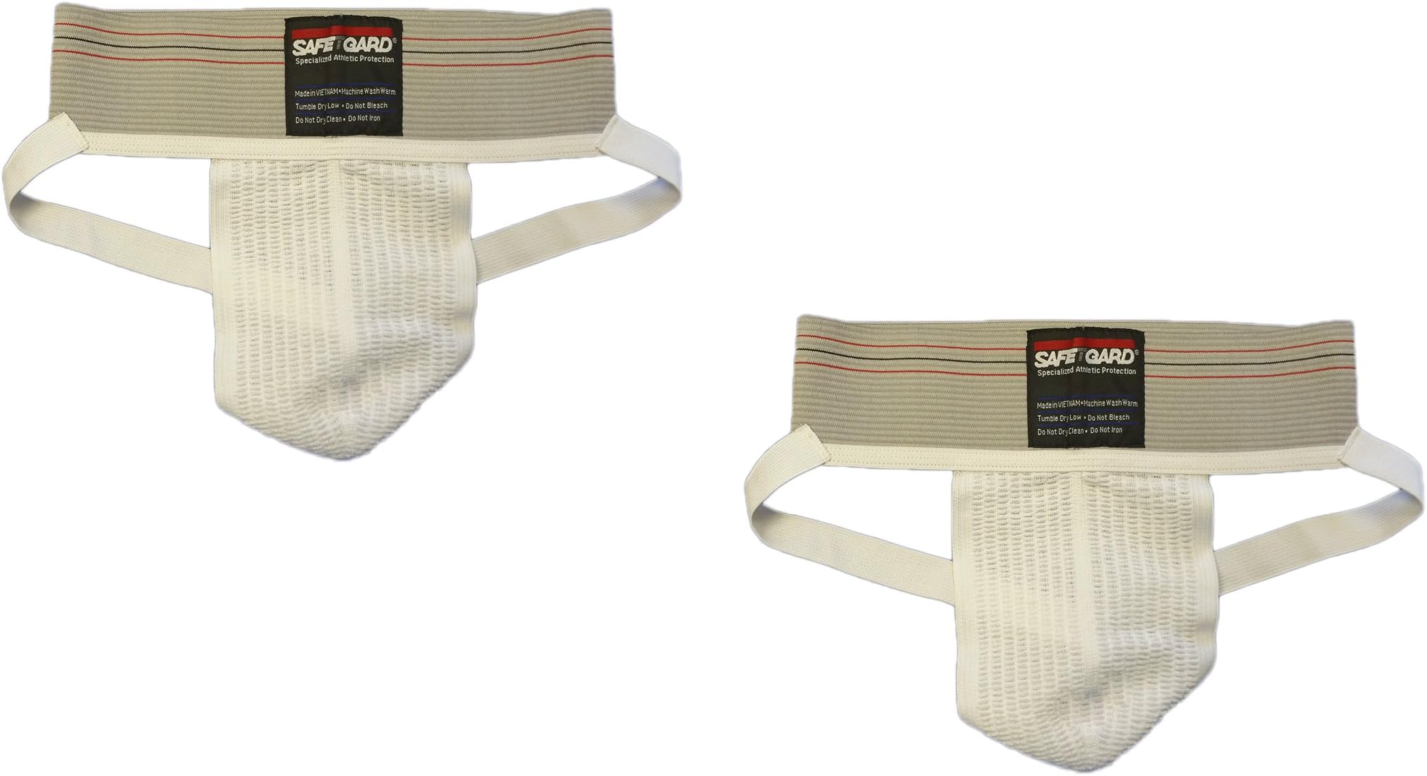 SafeTGardAdult Athletic Supporter in White (No Pouch) - 2 pack!