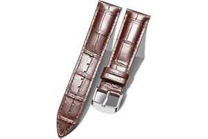 BINLUN Leather Watch Band Genuine Calfskin Replacement Watch Strap Quick Release Crocodile Pattern 10 Colors 13 Sizes for Men Women(10mm,12mm,14mm,16mm,17mm,18mm,19mm,20mm,21mm,22mm,23mm,24mm)