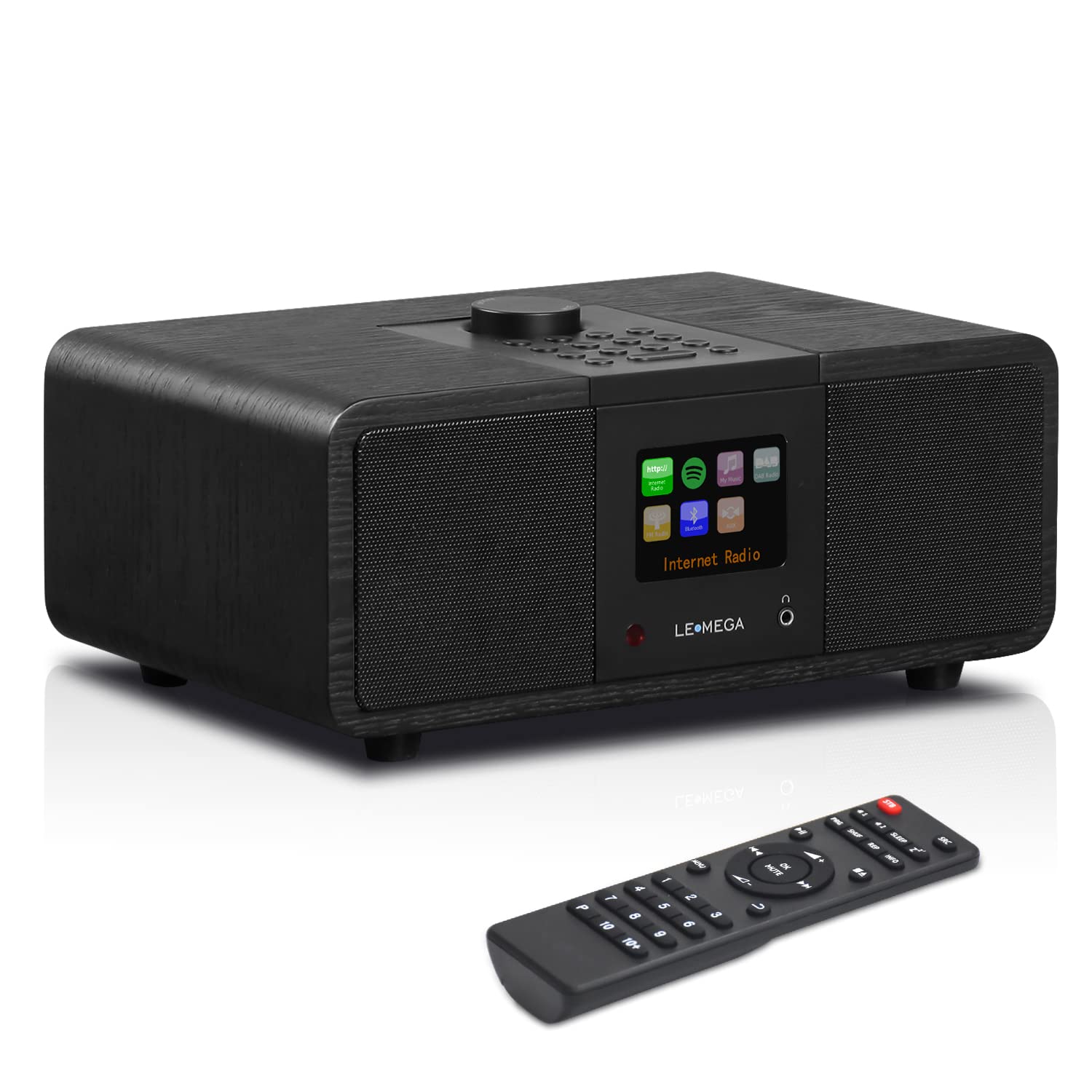 LEMEGA M3i 20W Stereo Internet/DAB/DAB+/FM Digital Radio with Bluetooth,Internet Radio with Spotify Connect,WIFI,Headphones-output,AUX-In,USB MP3,20 Presets,Clock,Alarms,IR remote and app–Black