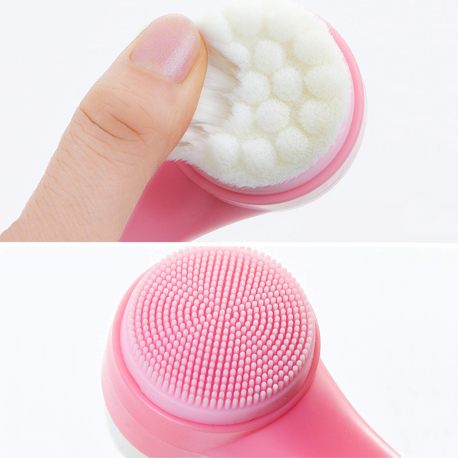 Double Sided Facial Brush Manual Face Cleansing Brush Silicone Brush: Beauty