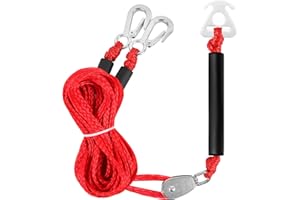 YAXSHIMU Self Centering Tow Harness for Watersports, Heavy Duty Boat Tow Harness with 2 Permanent Antirust Stainless Steel Rider
