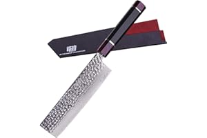 FINDKING Eternity Series Japanese Nakiri Knife with ABS Sheath, Professional Vegetable Cleaver, 9Cr18MoV Damascus Steel Blade