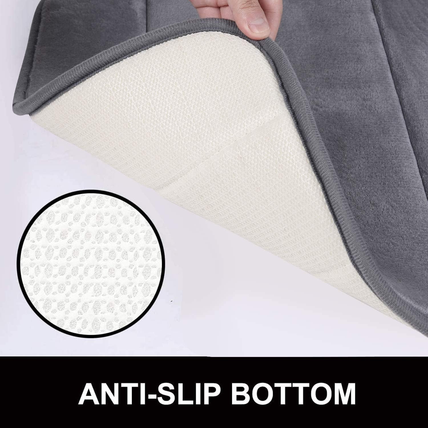 smiry Memory Foam Bath Mat, 50 x 75 cm, Extra Soft Non-Slip Bathroom Mat - Image 4
