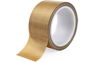 HZCOYIM Teflon Glass Cloth Tape, (2-inch x 33 Feet x 0.18mm) High Temperature PTFE Coated Fiberglass Adhesive Tape for Vacuum Sealer Machine, Hand Impulse Sealers Insulation