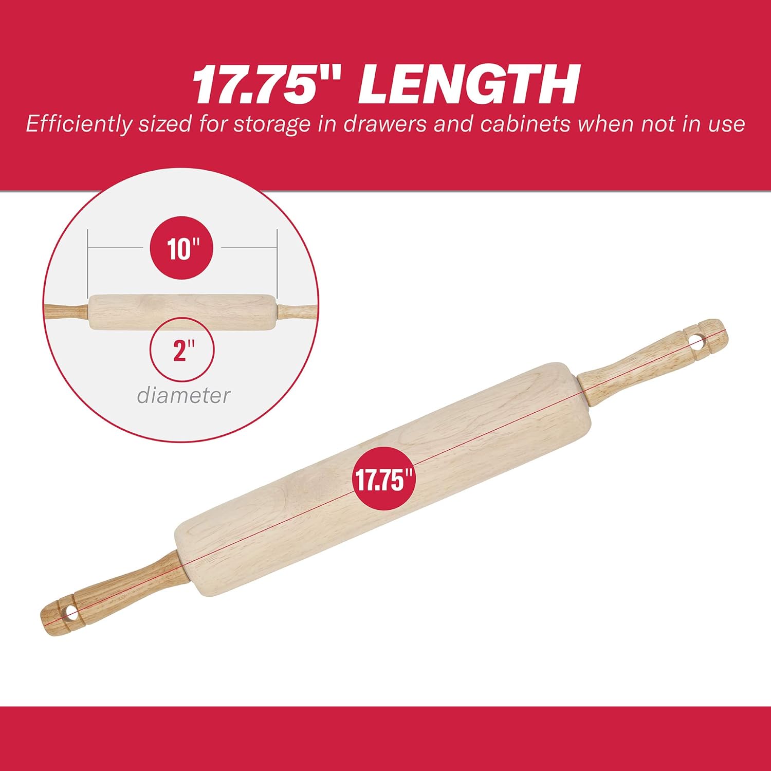Goodcook 05717000817 Good Cook Classic Wood Rolling Pin, 1,23830: Kitchen & Dining