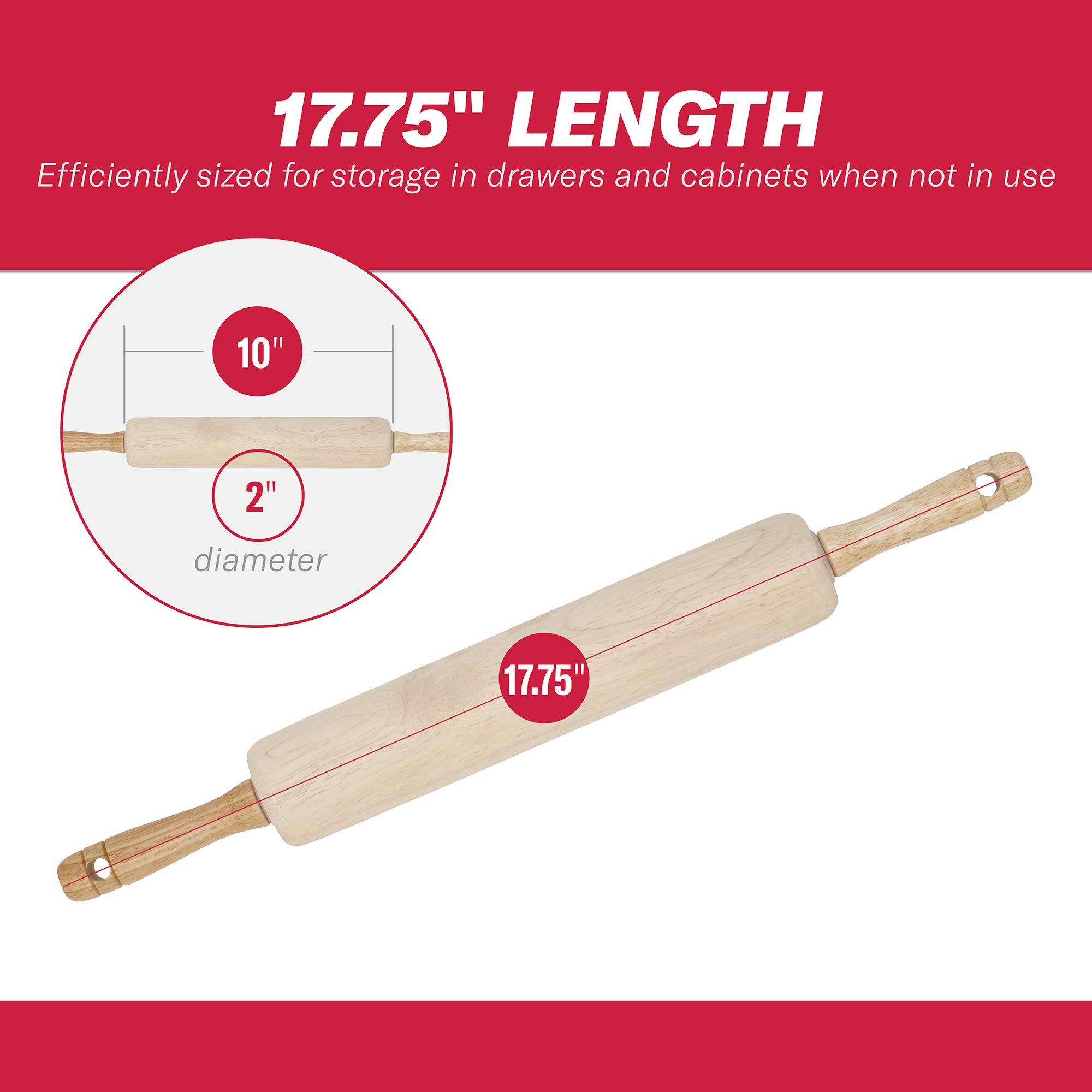 Good Cook Classic Wood Rolling Pin by Good Cook