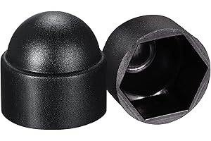uxcell Plastic Dome Nut Protection Cap Covers, M14 Nut Cover Black 50pcs