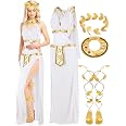 4-Piece Greek Roman Goddess Costume Jewelry Set – Golden Laurel Leaf Tiara, Arm Cuffs & Earrings - View #8